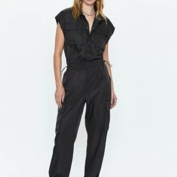 pistola Pants - Pistola Jade Nylon Jumpsuit in Black - Size XS